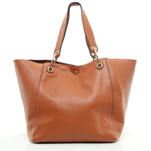 Faux Leather Shoulder Tote Bucket Work Bag Satchel 12x12x9 Brown/Gold